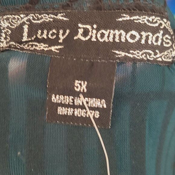 Lucy Diamonds NWT Women's Long Sleeve Pullover Top Green Size 5X - Picture 6 of 9